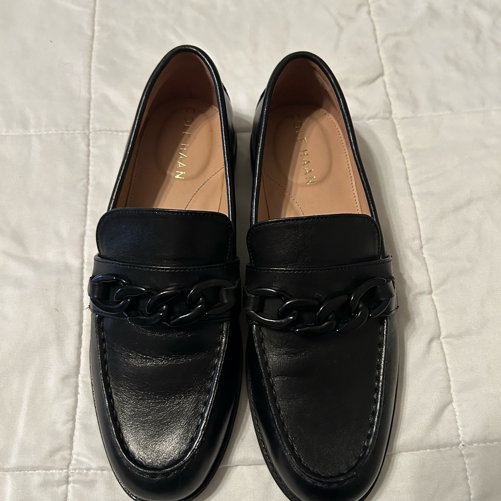 Cole Haan Black Chain Loafers